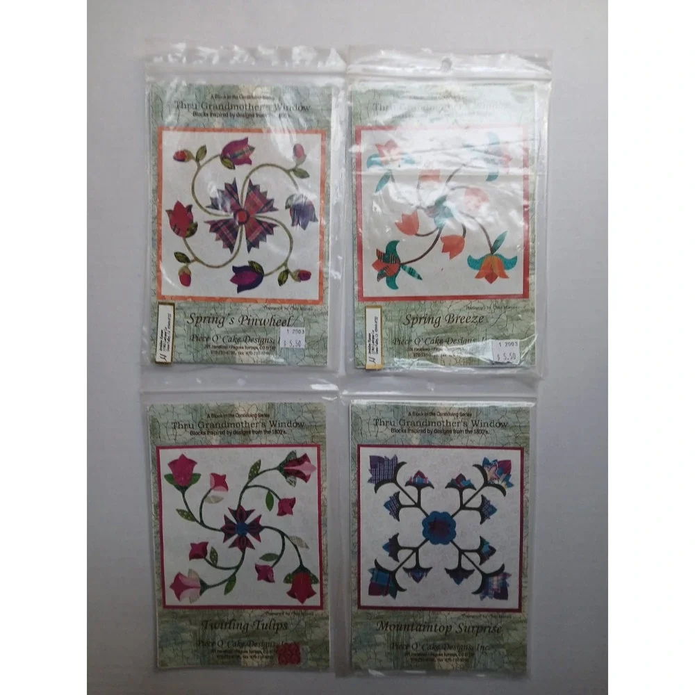 Lot Of 4 THRU GRANDMOTHER'S WINDOW Patterns from Piece O' Cake Designs‎